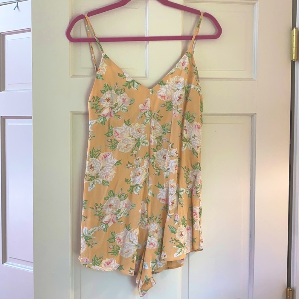 Privacy Please light peach floral romper